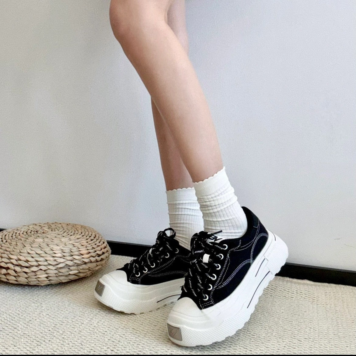 Autumn Versatile Trendy Breathable Platform Retro Golden Sports Casual Shoes