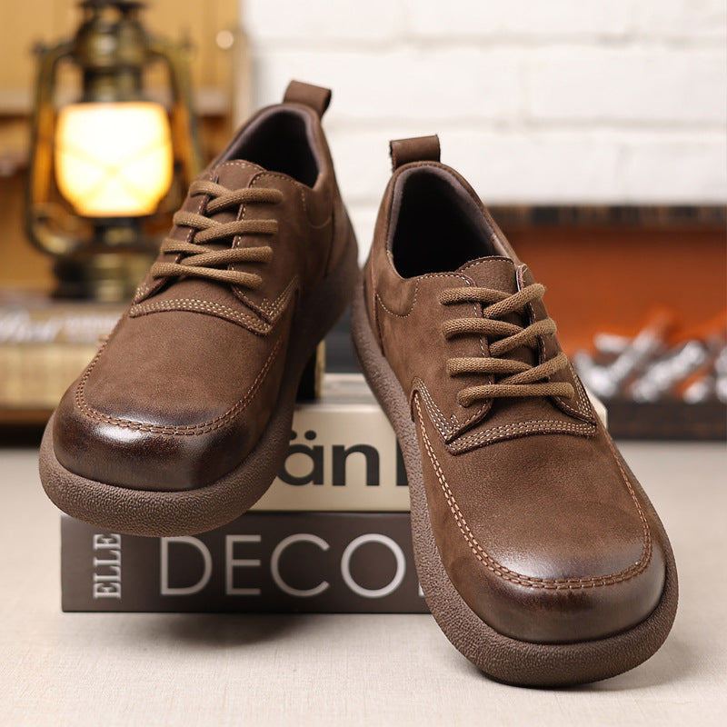 Men's Genuine Soft Bottom Retro Big Head Men's Casual Leather Shoes