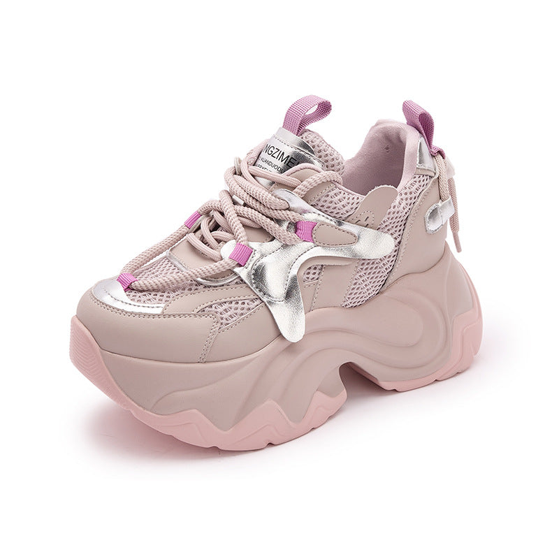 Women's Platform Dad Spring Breathable Versatile Small Height Increasing Women's Shoes