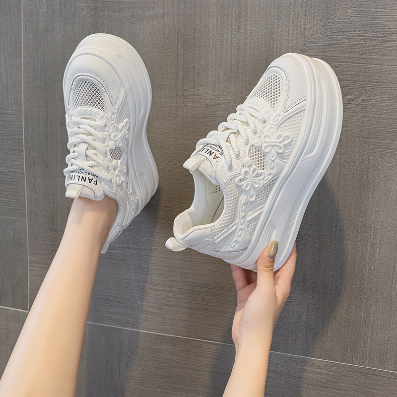 Women's Small Size Height Increasing Insole Platform Wedge Women's Casual Shoes