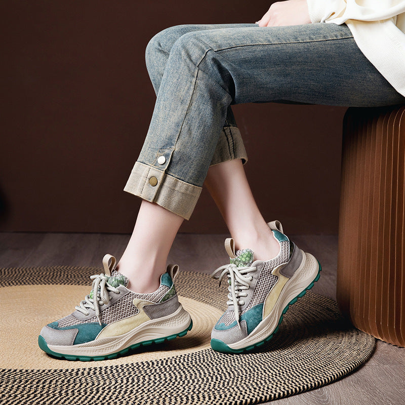 Women's Soft Bottom Lightweight Mesh Surface Pig Bar Men's Shoes