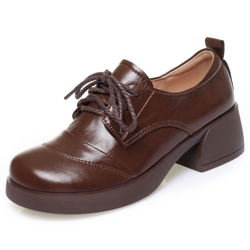 Women's Genuine British Style Small Deep Mouth Women's Fashion Shoes