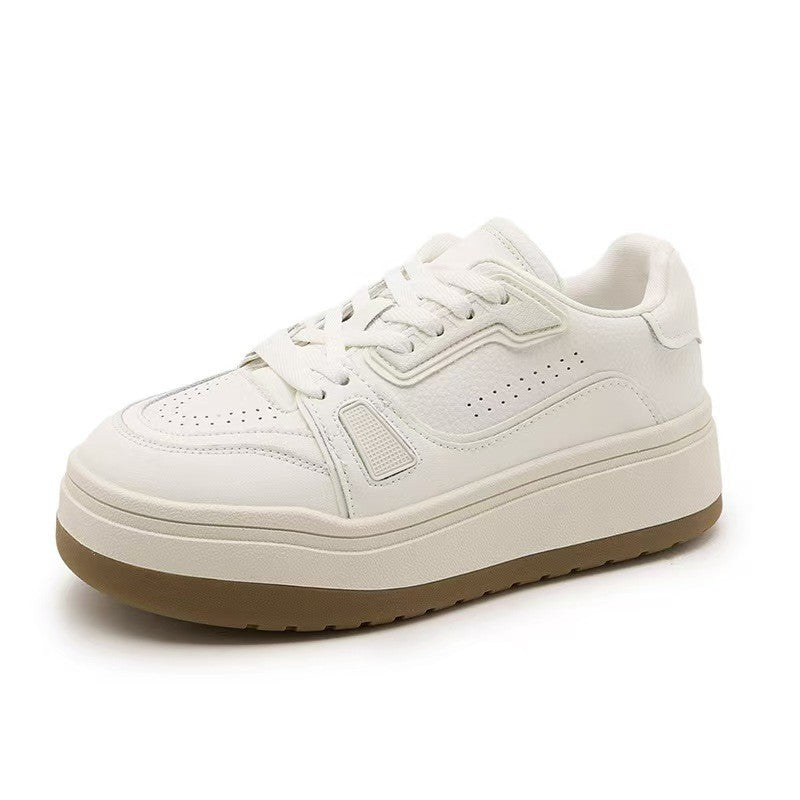 Women's White Winter Genuine Platform Early Spring Women's Sports Shoes