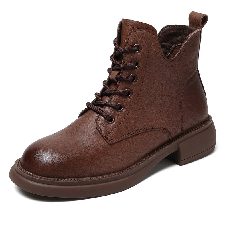 Men's Top Layer Cowhide Short British Style Boots