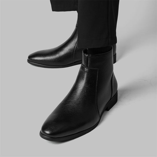 Men's Simplicity Soft Large Size Business Office Side Zipper Boots