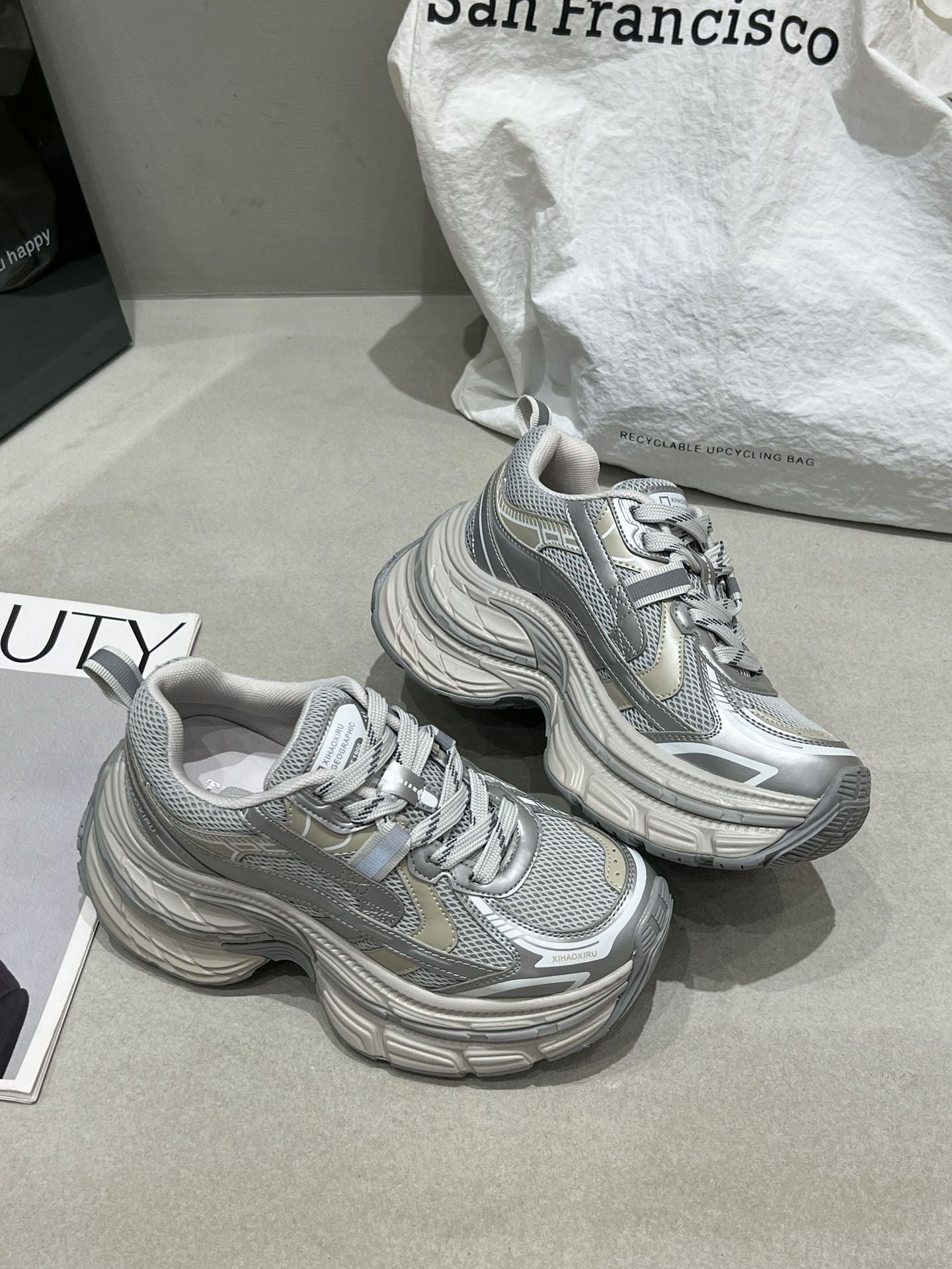 Women's Dad Spring Small Height Increasing Color Sneakers