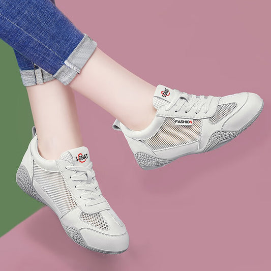 Women's Neighbor Angel White Mesh Breathable Soft Bottom Mom Sports Casual Shoes