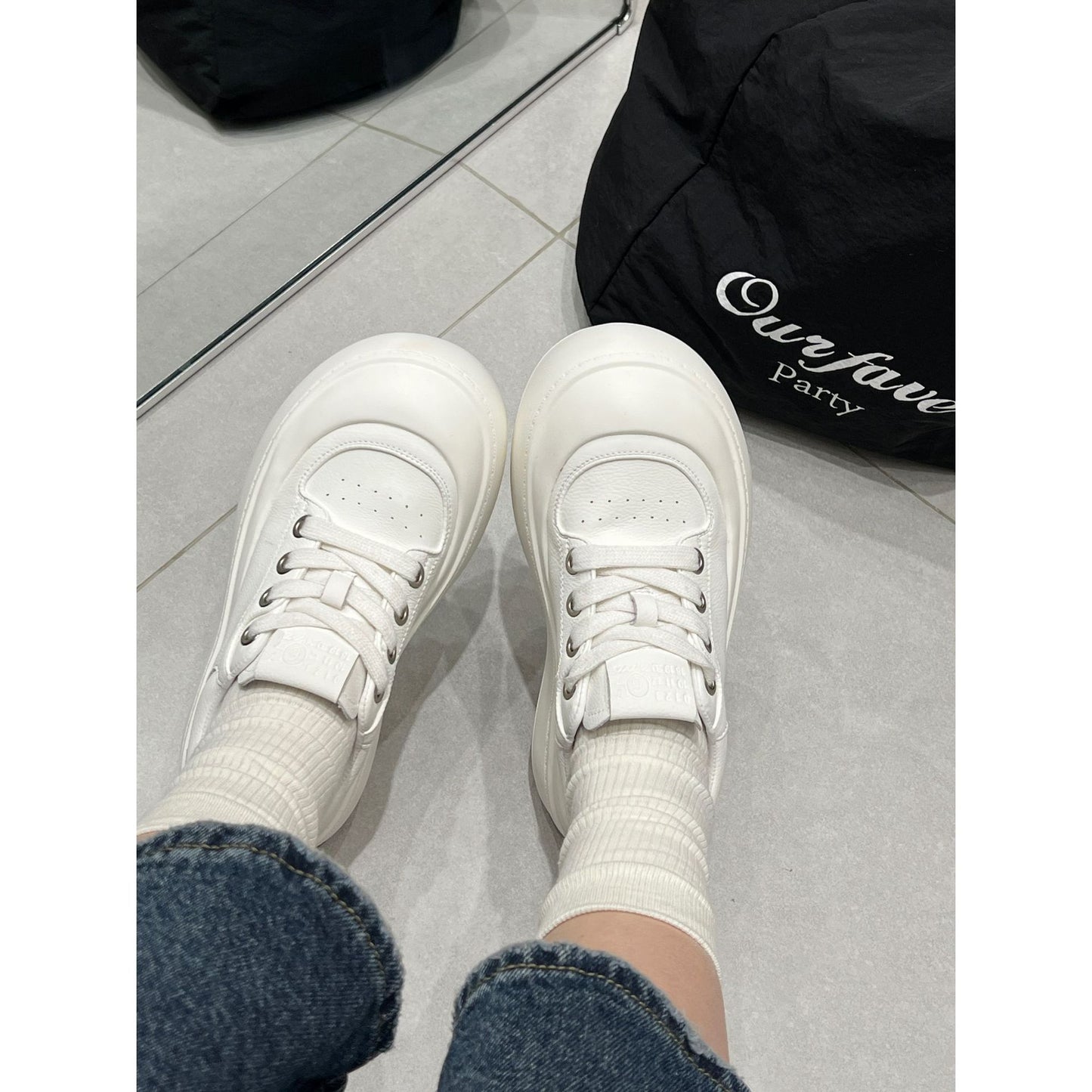 Women's Simple Thick Bottom Height Increasing Bread Breathable Sports Casual Shoes
