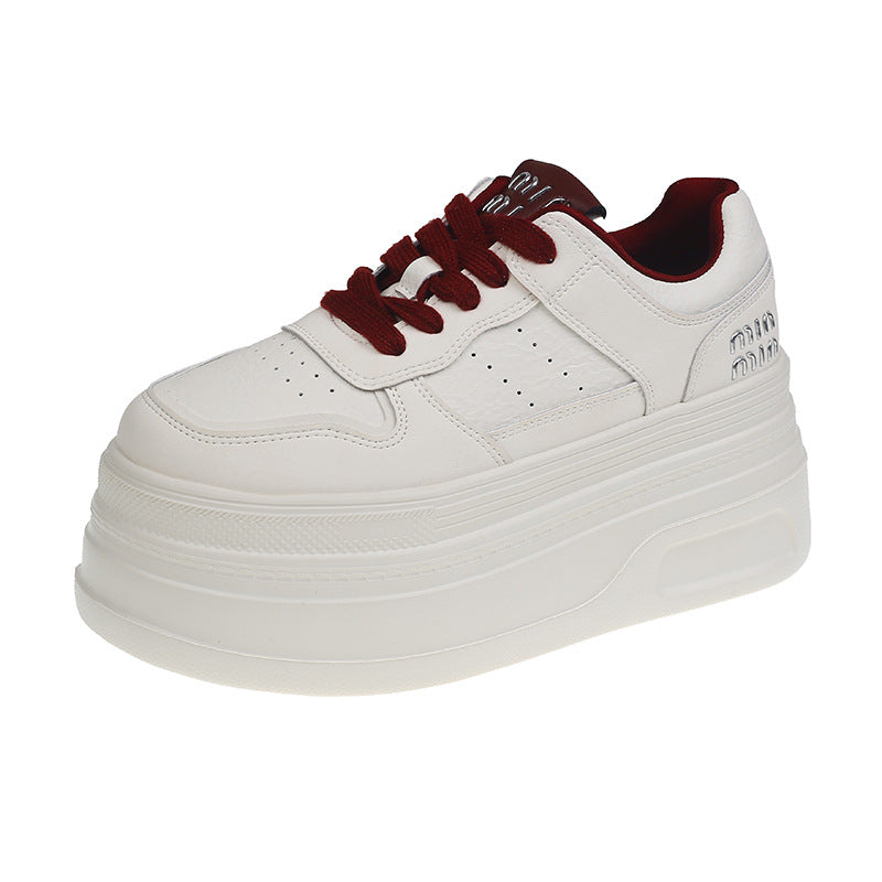 Women's Invisible Height Increasing Insole Platform White Women's Casual Shoes