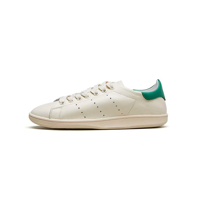 Name Unisex White Summer Breathable Top Layer Cowhide Sneakers