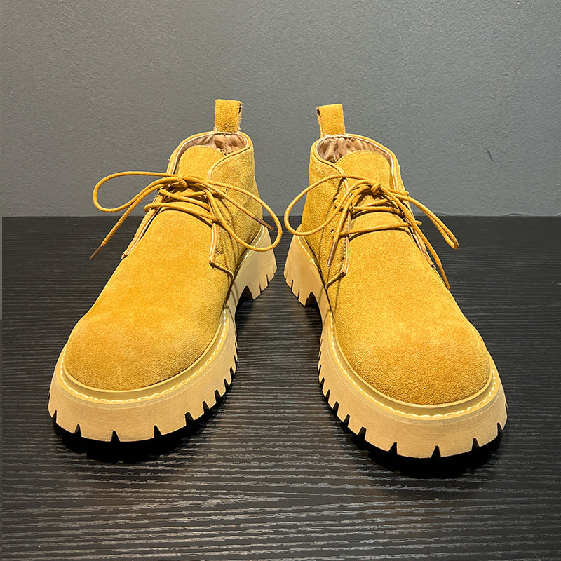 Men's Martin Platform Height Increasing British Worker Big Men's Shoes
