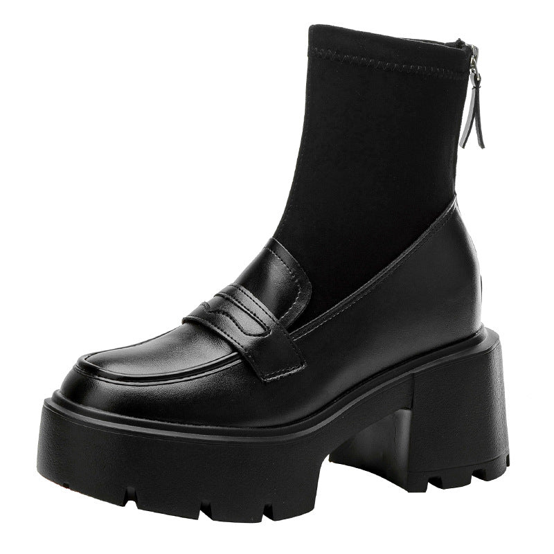Women's Increasing Insole Veet Martin Short Thick-soled High Women's Leather Boots