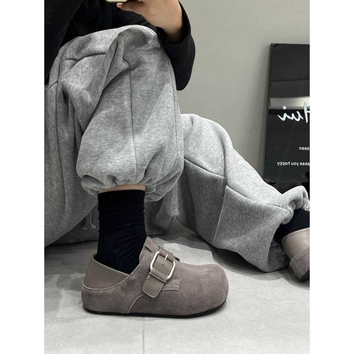 Women's Spring Genuine Retro Big Head Platform Height Increasing Insole Sports Casual Shoes