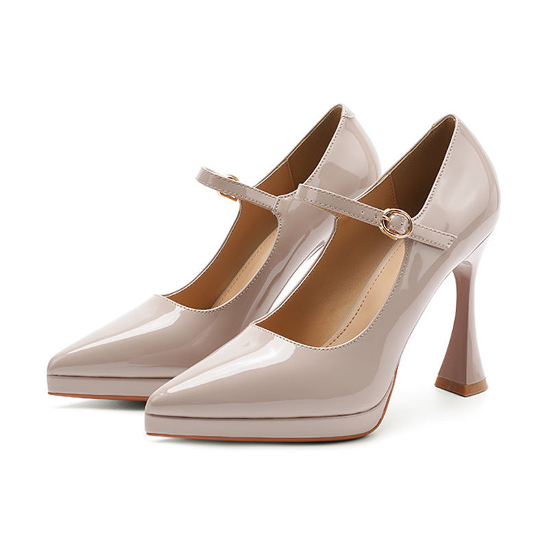 Women's Stiletto Waterproof Platform Pumps Not Tired Feet High Solid Women's Fashion Shoes