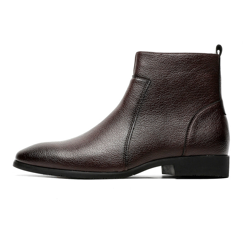Men's Simplicity Soft Large Size Business Office Side Zipper Boots