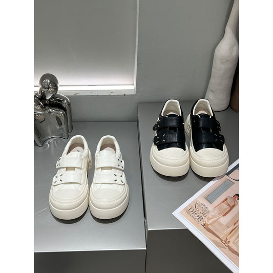 Women's Cute Big Head Biscuit Shape Spring Genuine Thick Sports Casual Shoes