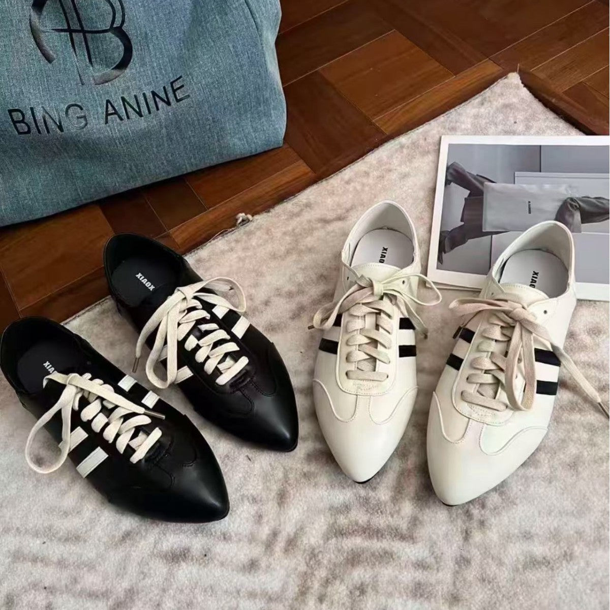 Women's Retro Flat Bottom German Training Lightweight Comfortable Niche Sports Casual Shoes