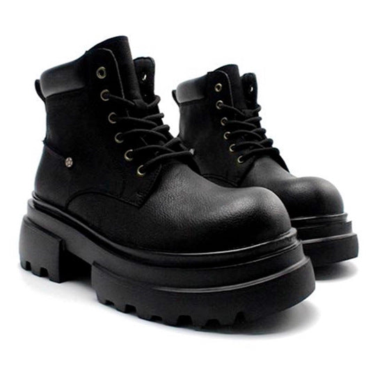 Men's British Cowhide Retro Derby Thick-soled Rhubarb Men's Martin Boots