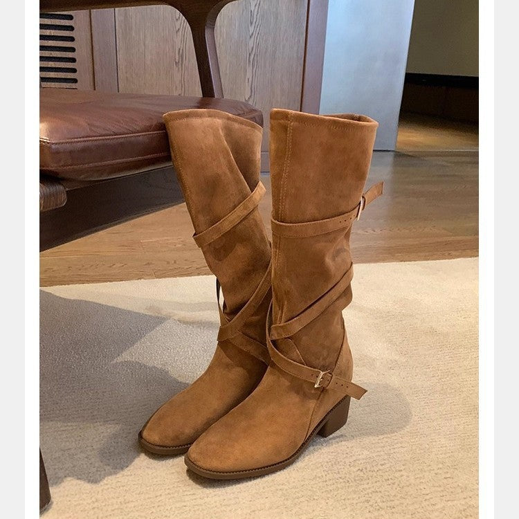 Increasing Large Long Leg Tip Round Head Heels