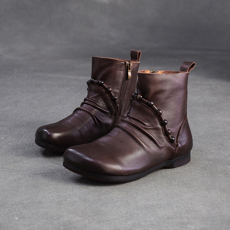 Women's Retro Fashion Ankle Side Zipper Comfortable Boots