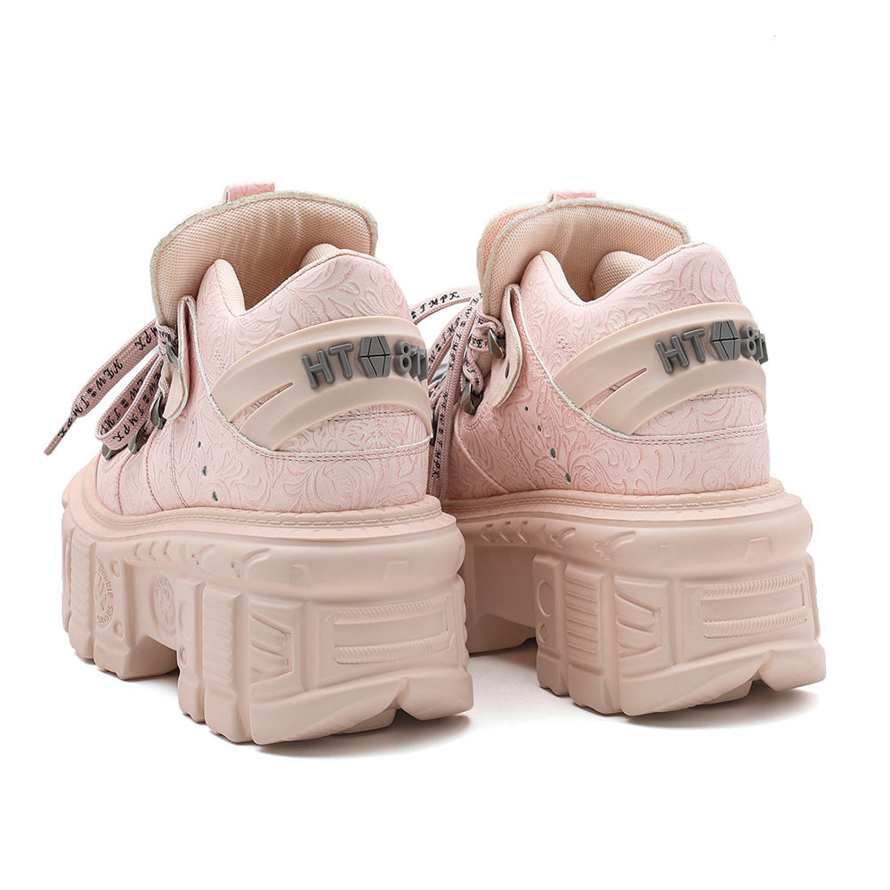 Women's Thick-soled Metal Platform Height Increasing Street Shooting Punk Boots