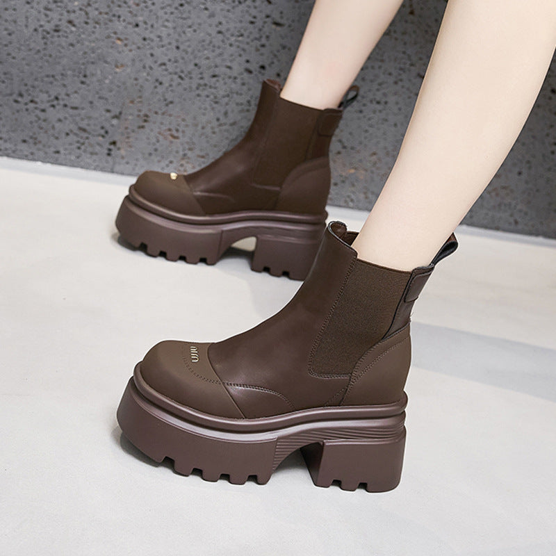 Women's Pipe Height Increasing Insole Thick Bottom Men's Shoes