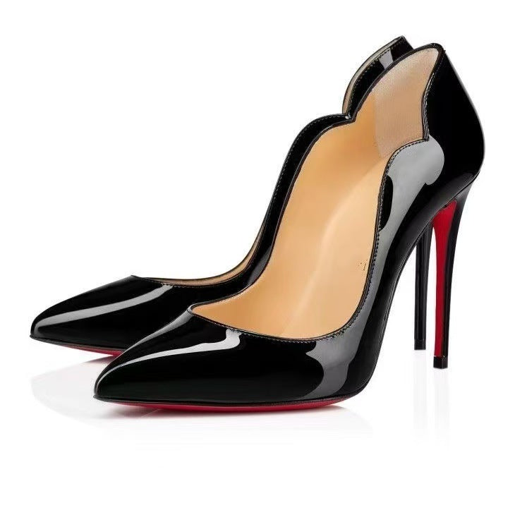 Women's Anchor Rivet Red Sole Pointed High Heels
