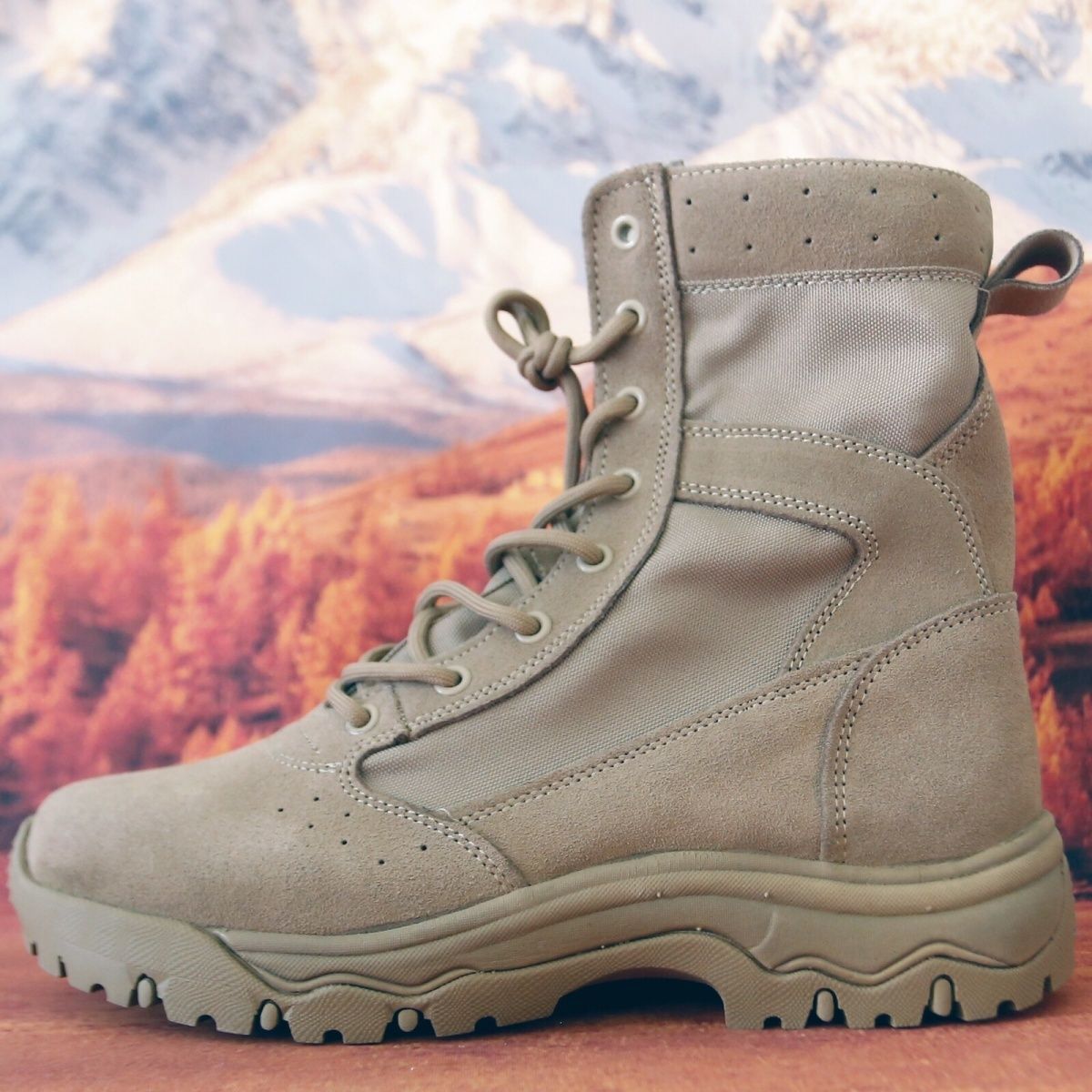 Men's Cowhide Combat Training Outdoor Hiking Waterproof Summer Breathable Wearable Desert Men's Leather Boots