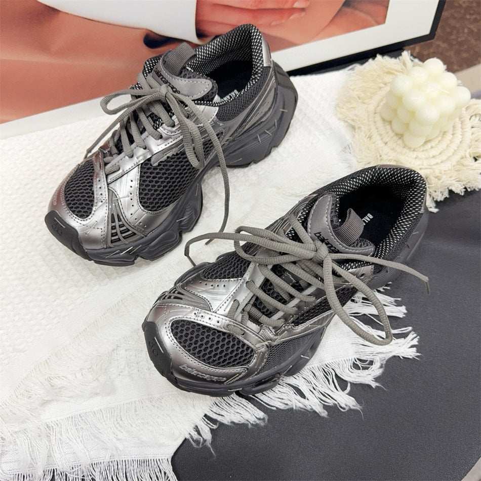 Women's Dad Old Polished Couple Thick Bottom Increased Fried Sneakers