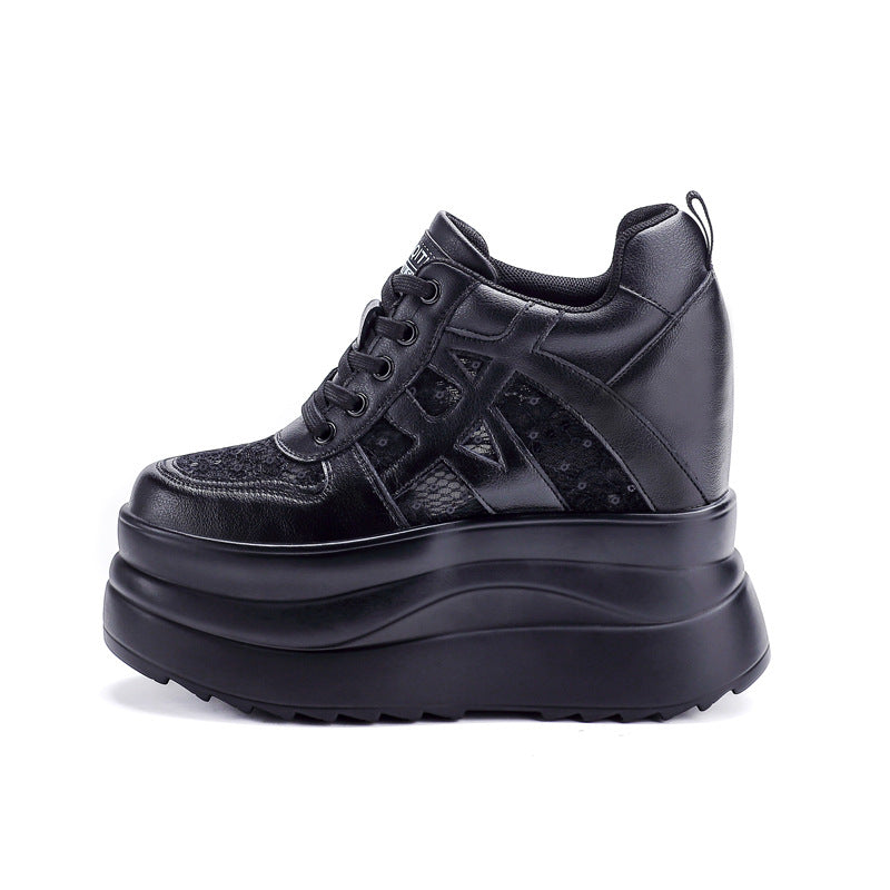 Women's Platform White Spring Height Increasing Insole Korean Style Women's Casual Shoes