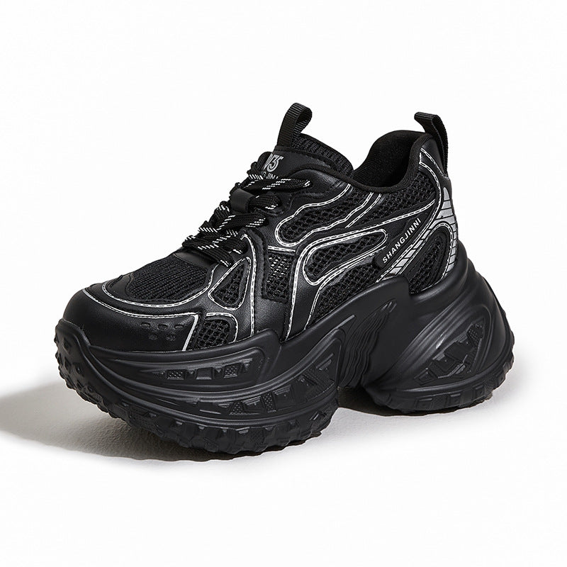 Women's Dad Platform Hollow Mesh Surface Small Height Increasing Women's Shoes