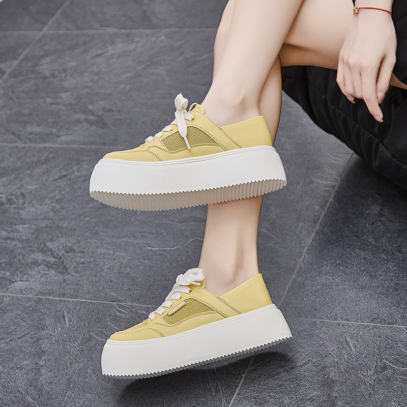 Women's Thick Bottom Breathable White Summer Thin Lightweight Soft Sole Fashion Women's Casual Shoes