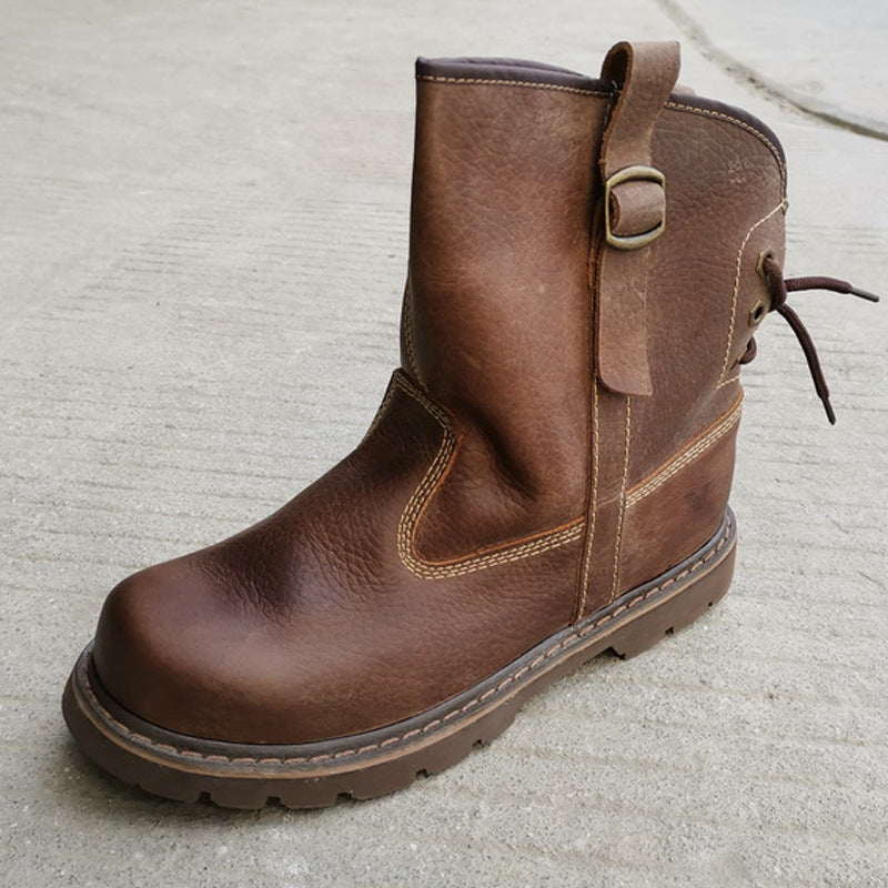 Women's & Men's Offer Booties Worker Genuine Rider Fashion Breathable Retro Mongolia Men's Martin Boots