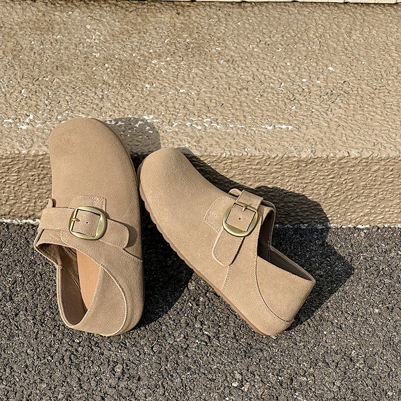 Women's Two-way Series Frosted Cowhide Spring Soft Bottom Women's Casual Shoes