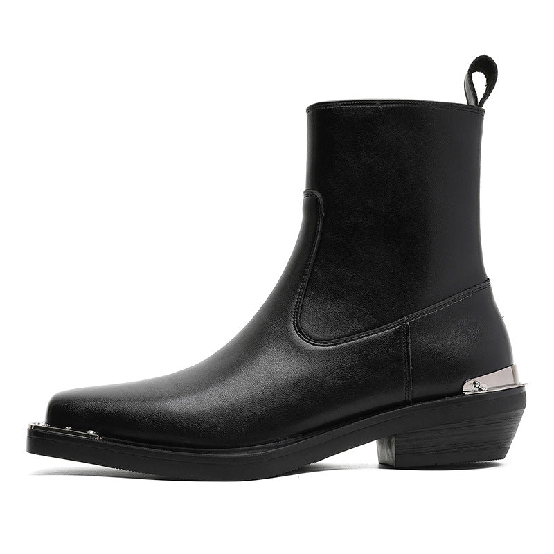 Men's High Chelsea Fashionable Square Toe Zipper Men's Martin Boots
