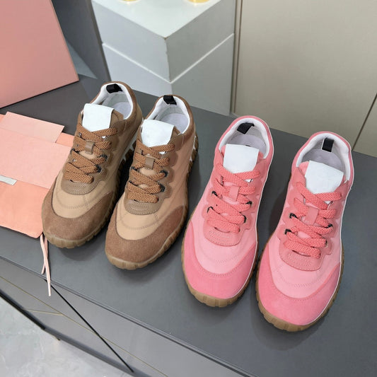 Women's & Men's Round Toe Tire Pattern Fashionable Retro Sports Casual Shoes