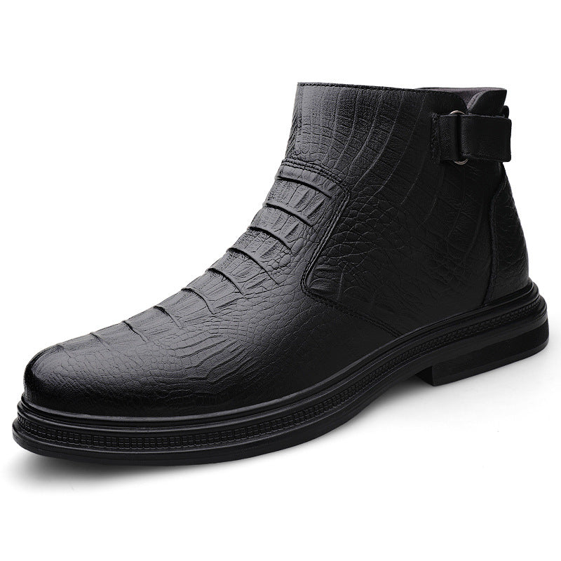 Men's Business Middle High Top Slip-on Surface Leisure Short Outdoor Keep Boots