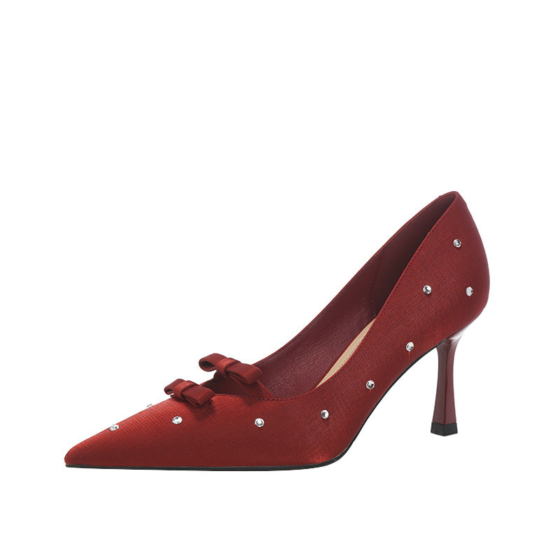 Women's Diamond Classy High Pointed Toe Stiletto Wedding Bridesmaid Banquet Women's Fashion Shoes