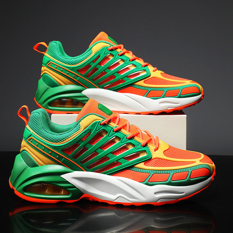Men's Flying Woven Summer Breathable Increased Running Trend Super Popular Daddy Men's Sports Shoes