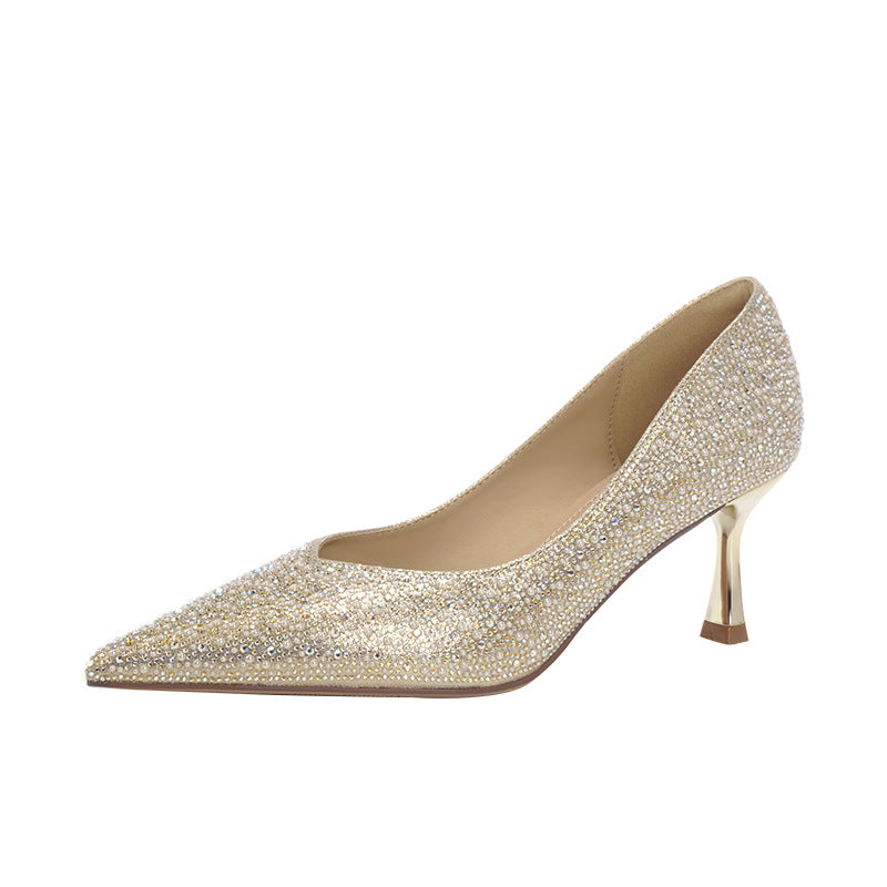 Women's Rhinestone Wedding High Elegant Stiletto Advanced Women's Fashion Shoes
