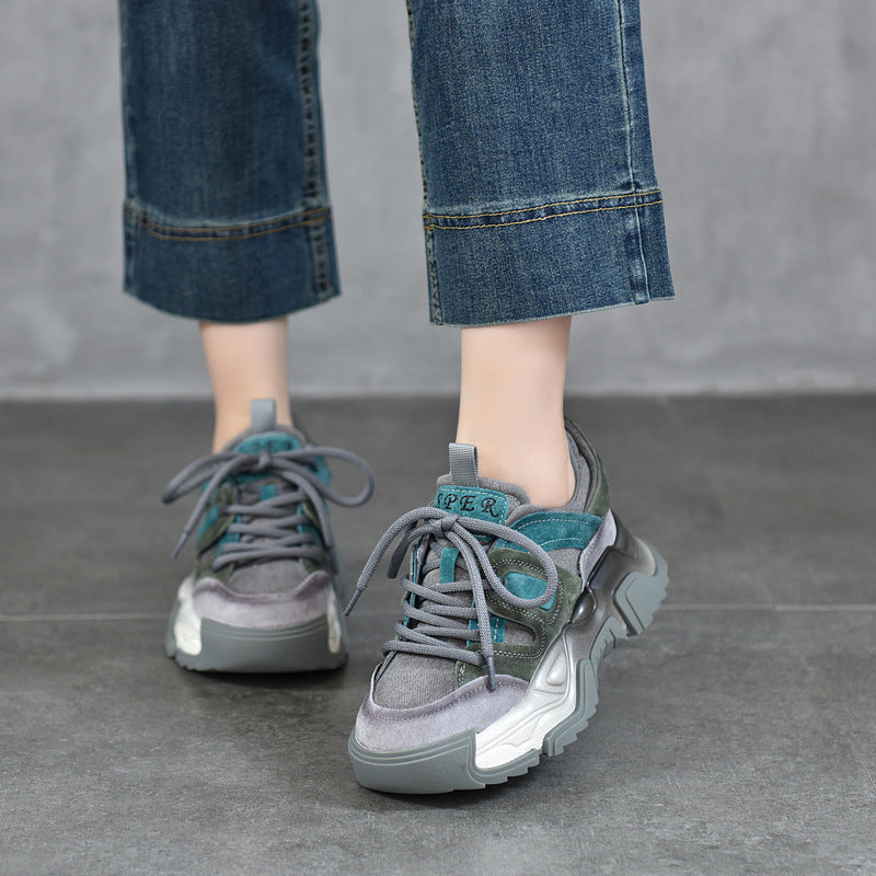 Women's Platform Dad Retro Color Matching Spring Sports Casual Shoes