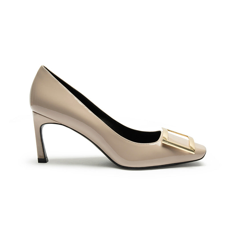 High Stiletto French Style Temperament Square Toe Women's Fashion Shoes