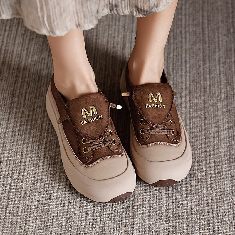 Women's Thick Bottom Niche Sports Retro Style Casual Shoes