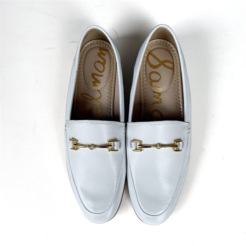 Women's Flat Pumps Authentic Step-on Two-way Lazy Versatile Small Leather Shoes