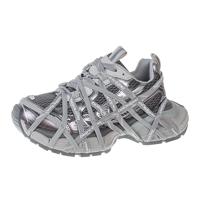 Women's Super Hot Distressed Brushed Metal Fried Women's Shoes