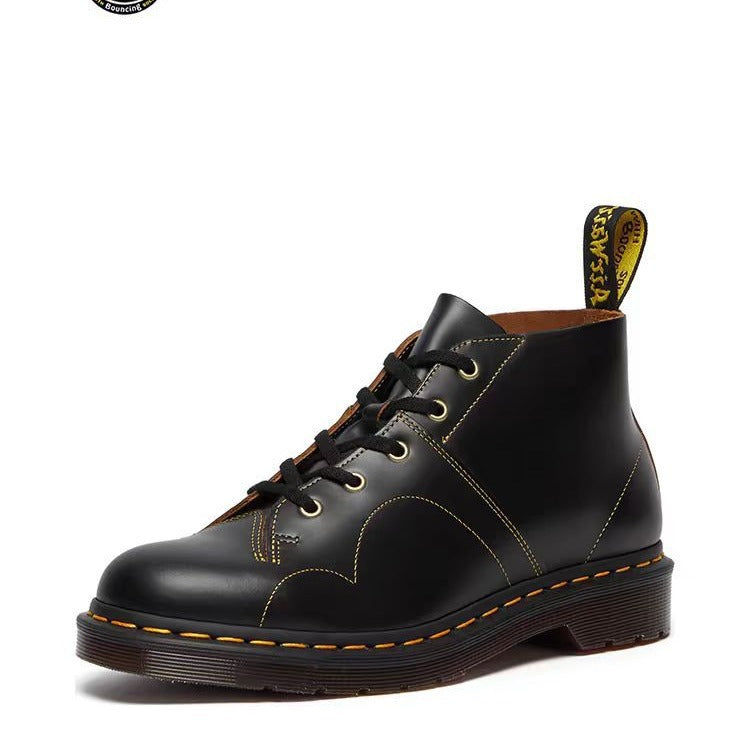 Women's & Men's Face Martin For British Short Round Women's Leather Boots