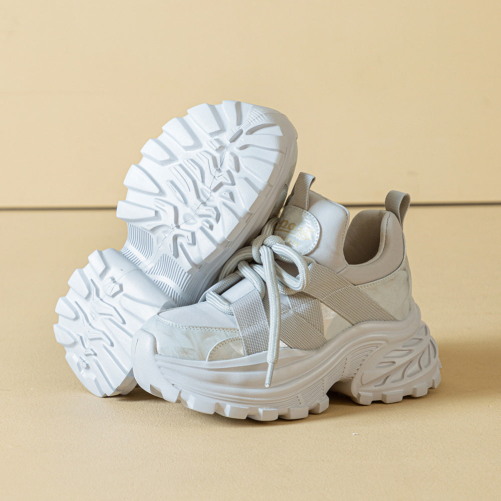 Women's Spring Life Red Dad Platform Soft Surface Warm Women's Sports Shoes