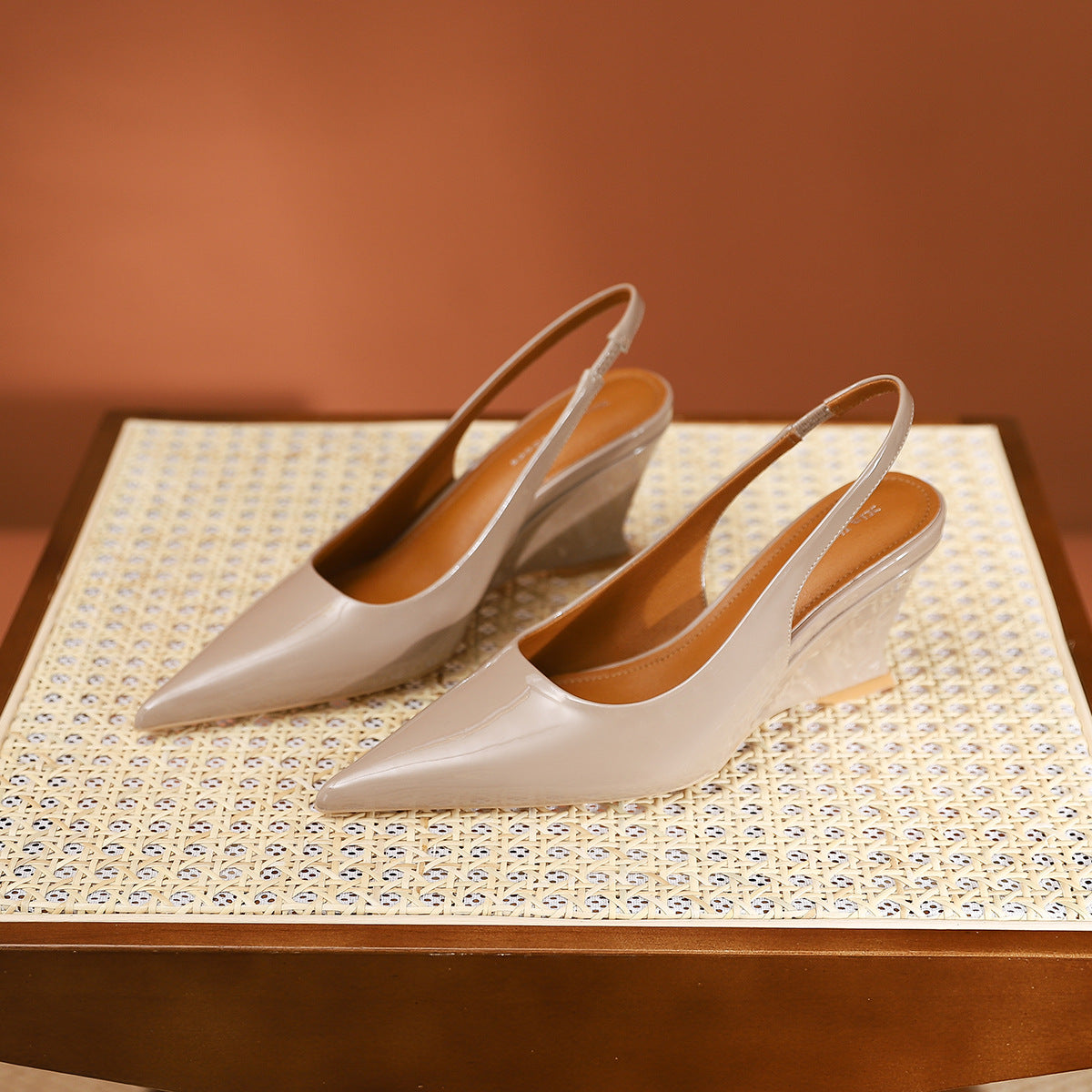 Women's Pointed Toe Wedge Pumps Autumn Low-cut Platform High Women's Fashion Shoes