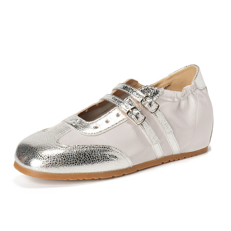 Women's Hollow Frosted German Training Retro Color Matching Flat Women's Sports Shoes