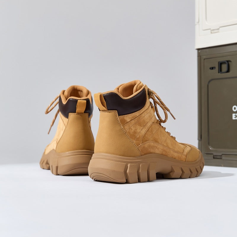 Men's Travel Tooling Outdoor Thick Bottom Height Increasing Insole British Style Men's Martin Boots
